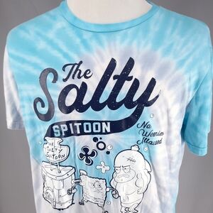 SpongeBob Tie Dye Salty Spitoon T-shirt Adult L Nickelodeon Cartoon